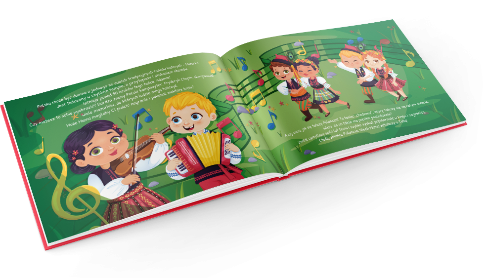 Polish traditional dances or traditional food: kids discover more in this book about Poland