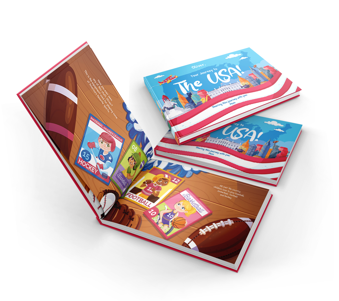 Kinderbuch: Eine Reise durch die USA in farben- <br>prächtigen Bildern und mit personalisierten Texten
